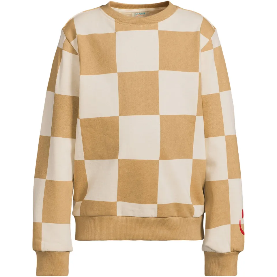 Orange Stars geruite sweater - zand, foto 2