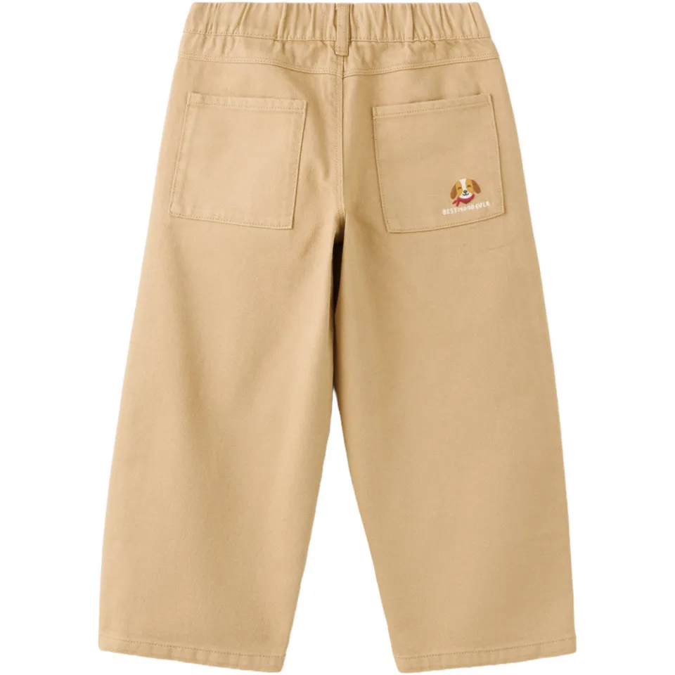 Mango Kids casual broek lichtbruin, foto 3