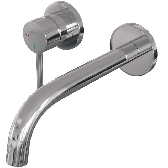 Brauer Inbouw Wastafelmengkraan Brauer Chrome Edition Coldstart Gebogen Uitloop Ronde Hendel Links Chroom Met Rozetten