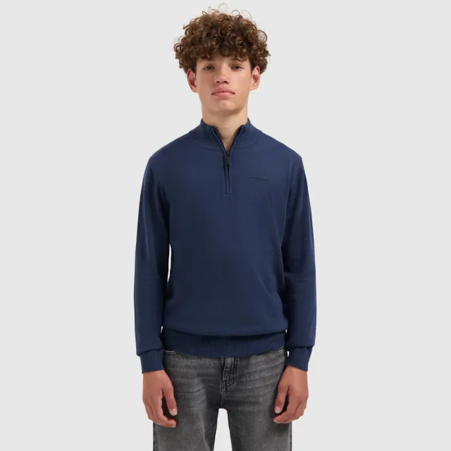 Ballin trui marine fijn gebreid Blauw