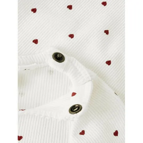Lil' Atelier Nbfgago LS Slim Body Lil Noos romper offwhite/rood, foto 4