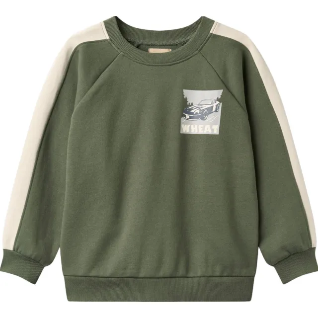 Wheat oversized sweater met print - groen