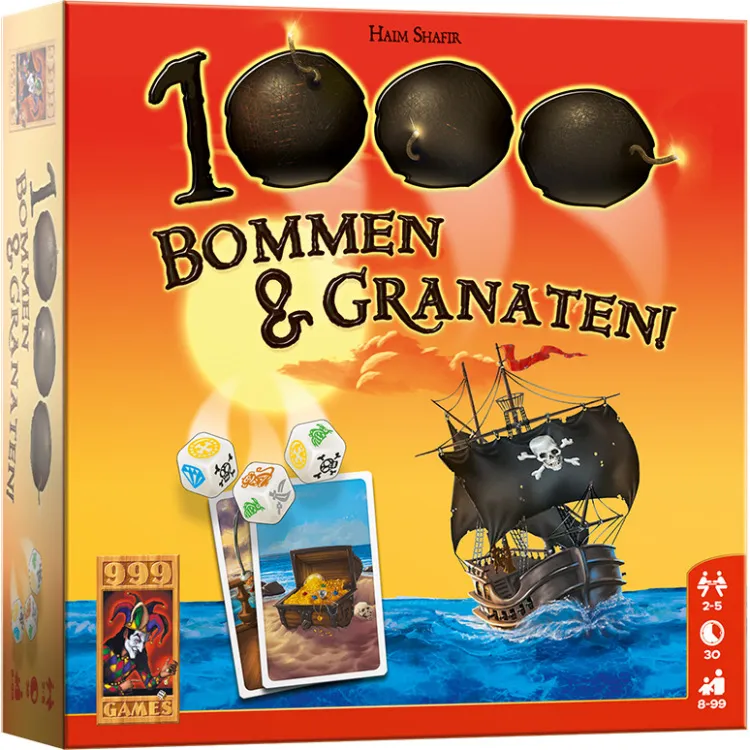 999 Games 1000 Bommen & Granaten dobbelspel, foto 3