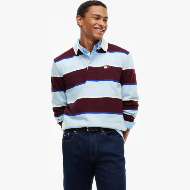 Tommy Jeans relaxed fit gestreepte polo - blauw Calypso Berry Stripe