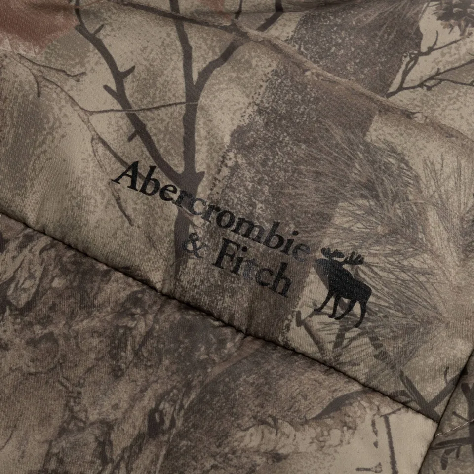 Abercrombie & Fitch pufferjas met all-over print olijfgroen, foto 3