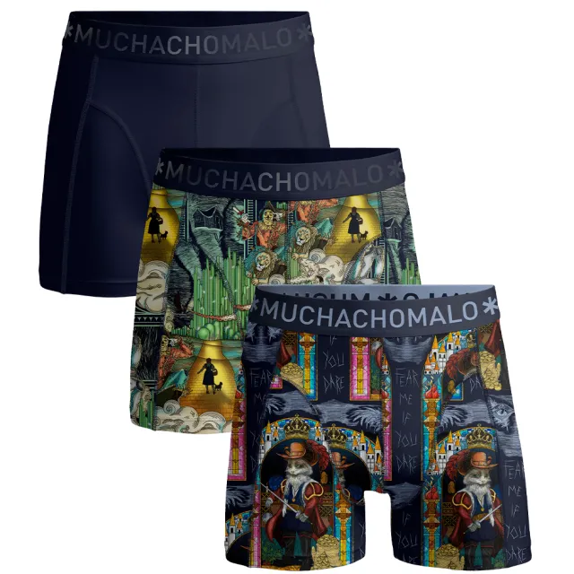 Muchachomalo Heren 3-pack Boxershorts Pussboots Wizardoz Veelkleurig
