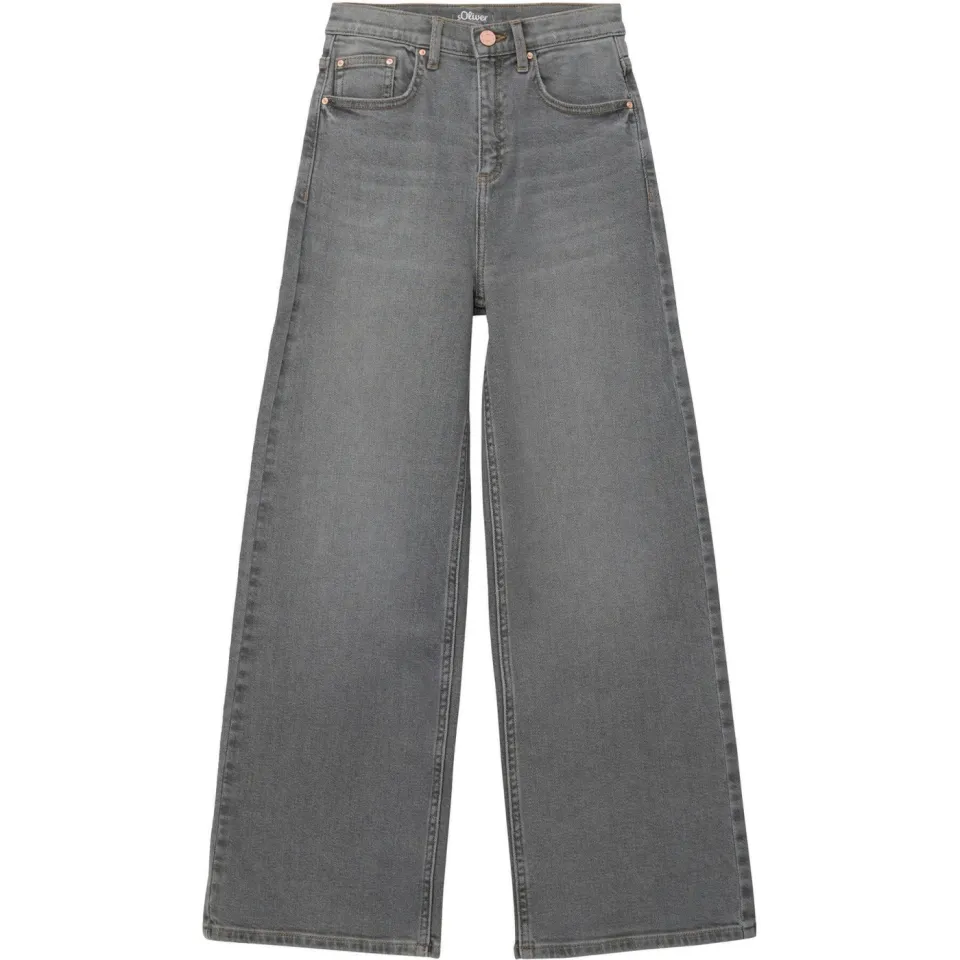 s.Oliver high waist wide leg jeans grey denim, foto 2