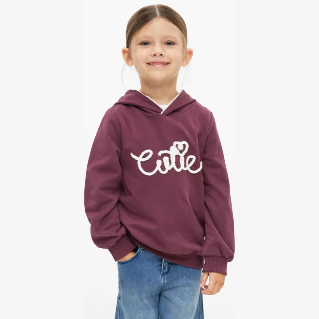 s.Oliver hoodie met tekst - donkerpaars