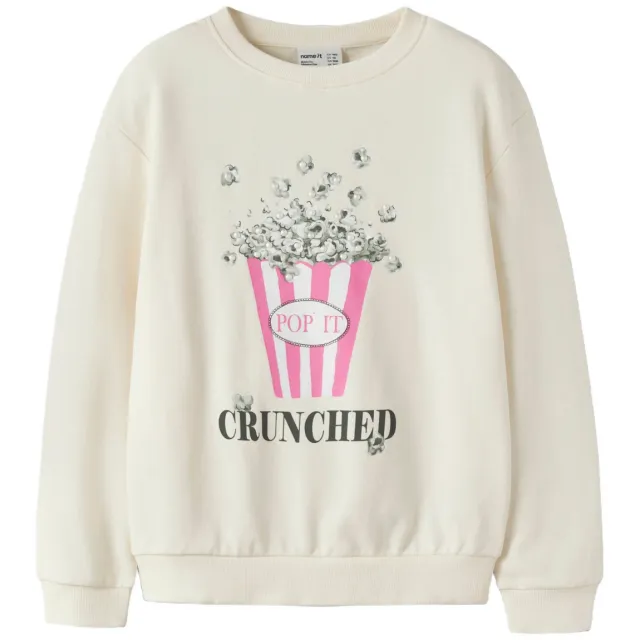 NAME IT KIDS sweater met print - ecru Offwhite