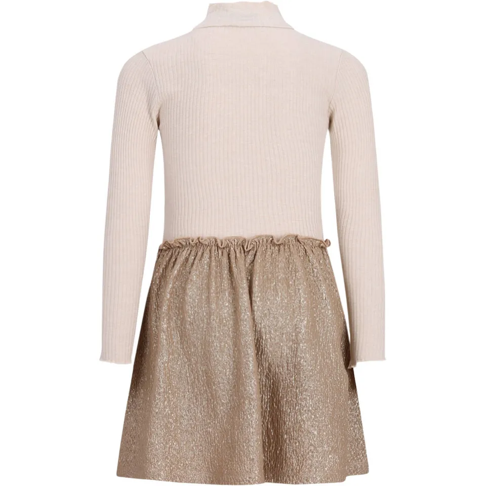 Like Flo glitterjurk goud/crème, foto 3