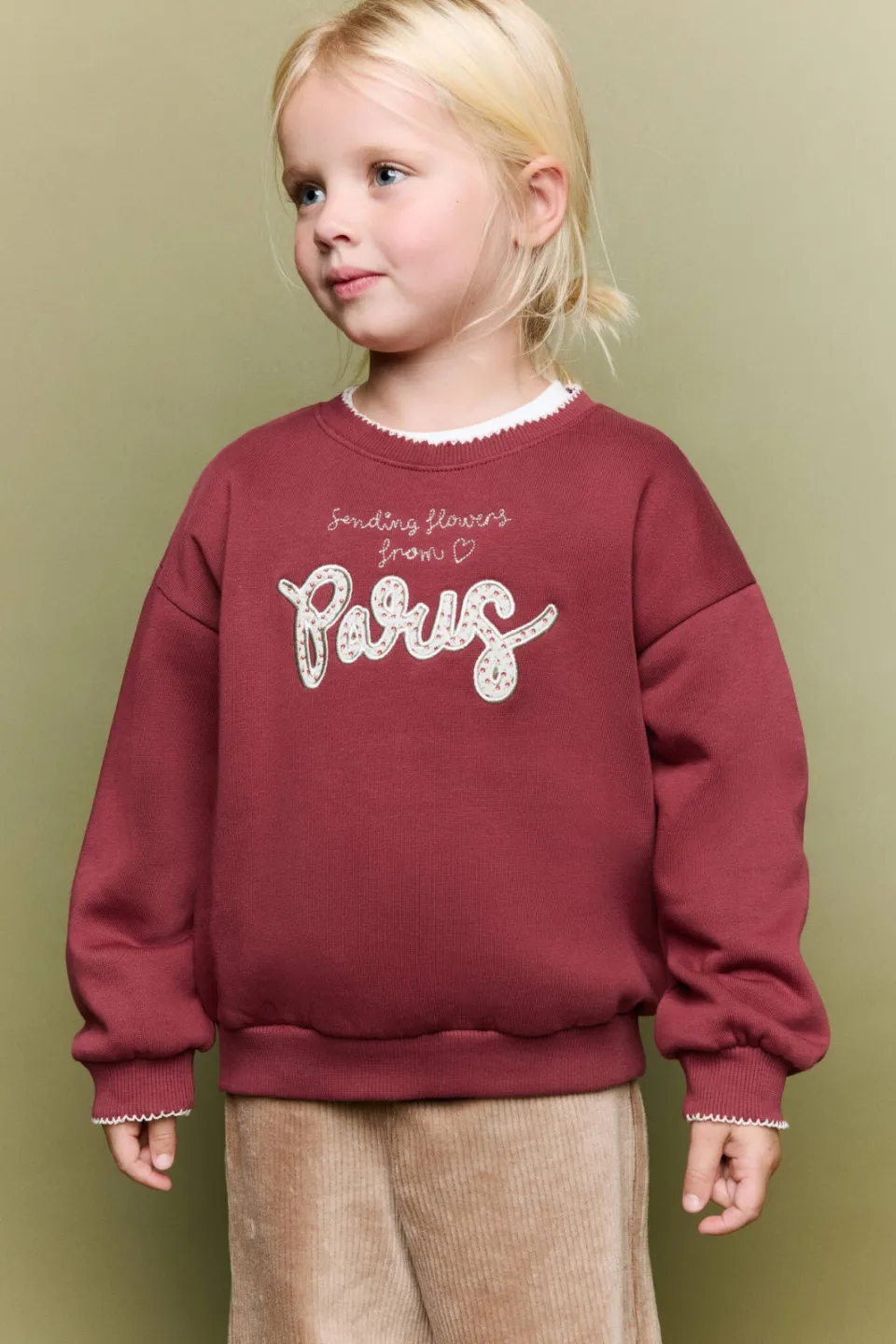 Mango Kids sweater met tekst - rood
