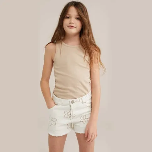 WE Fashion mouwloze top ribgebreid beige, foto 2