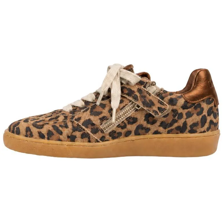 DWRS leren sneakers met panterprint - cognac/brons, foto 3