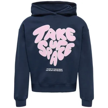 Only KIDS ONLY GIRL hoodie met print - donkerblauw Sweater Printopdruk