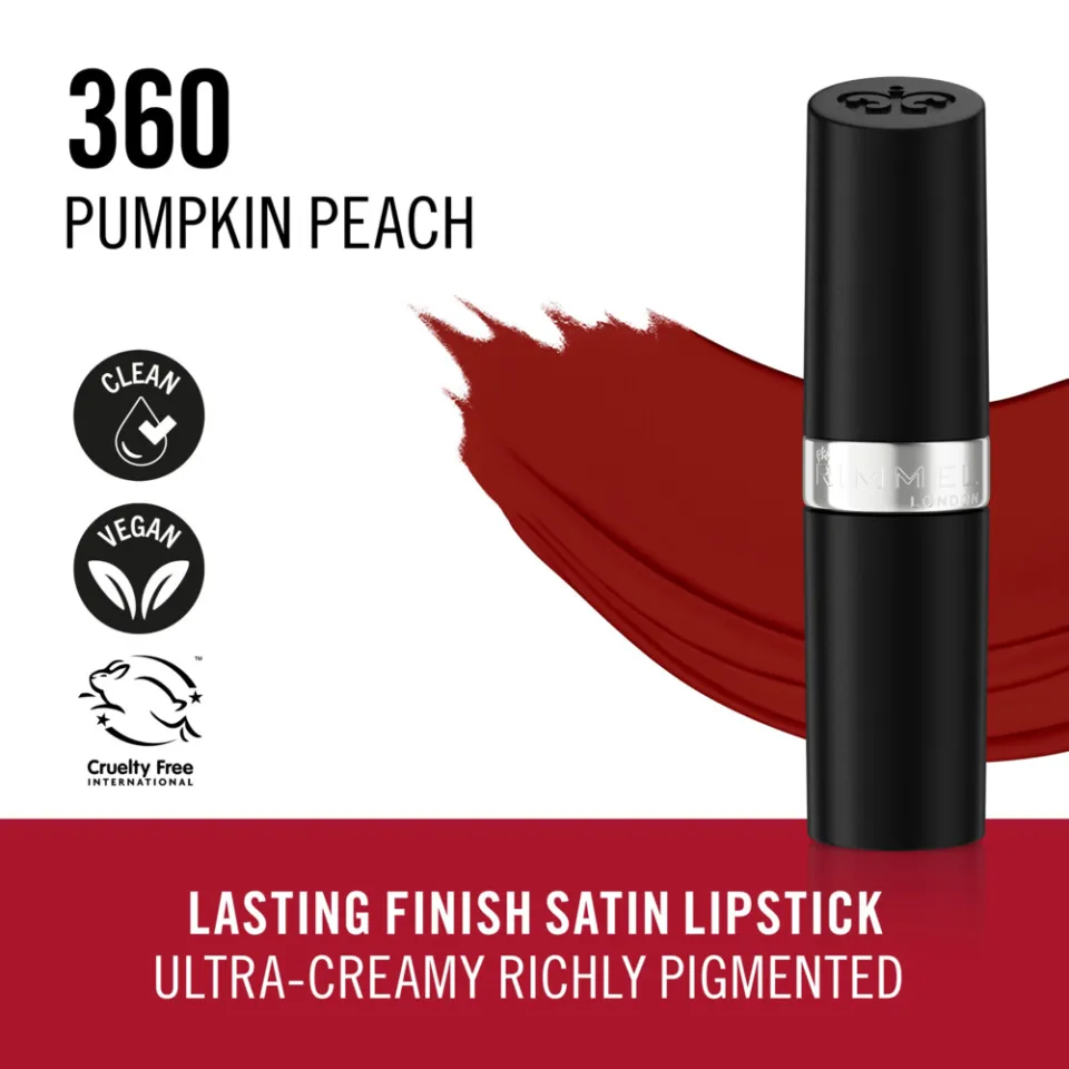 Rimmel London Lasting Finish Satin lippenstift 360 Pumpkin Peach, foto 3