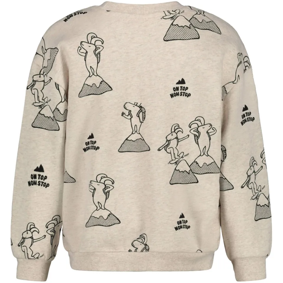 Sturdy relaxed fit sweater Mountain top offwhite/zwart, foto 4