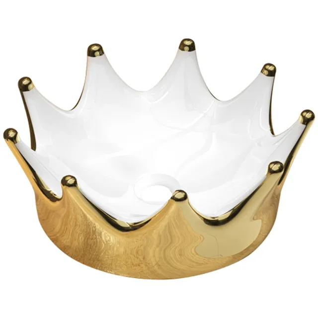 Best Design Waskom Best Design Crown 40 cm Rond Glans Goud Wit