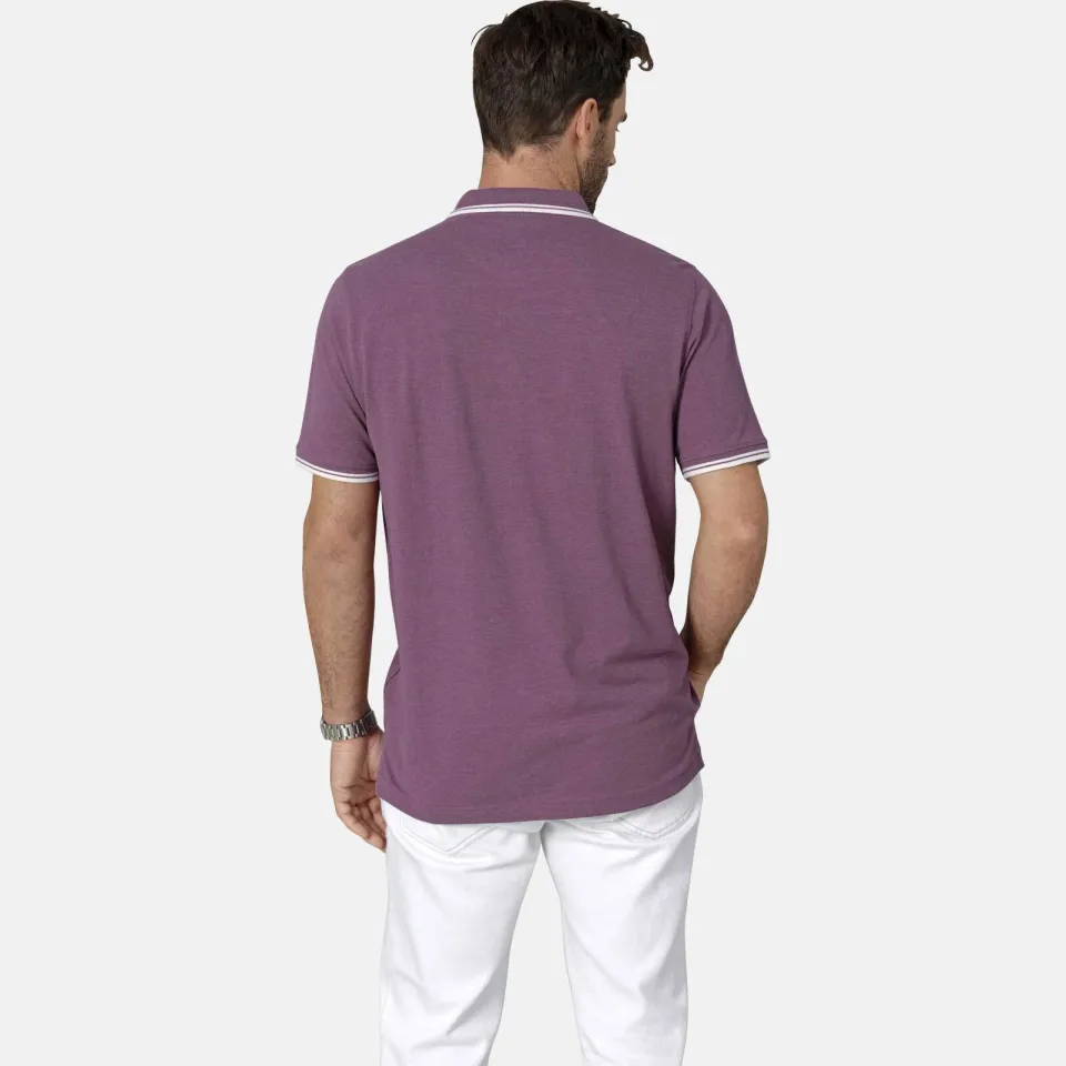 Babista regular fit polo met contrast bies Plus Size - lila, foto 5