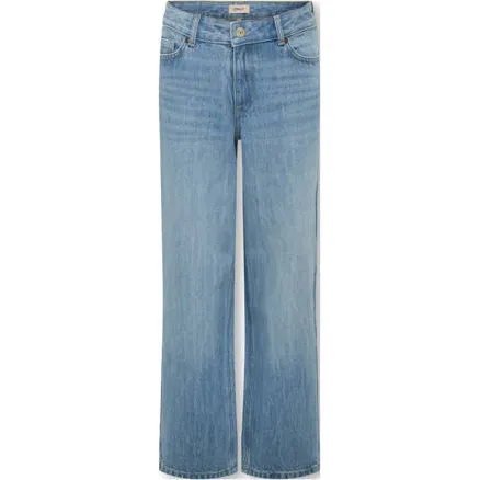 Only KIDS ONLY GIRL baggy high waist baggy jeans medium blue denim Blauw Effen