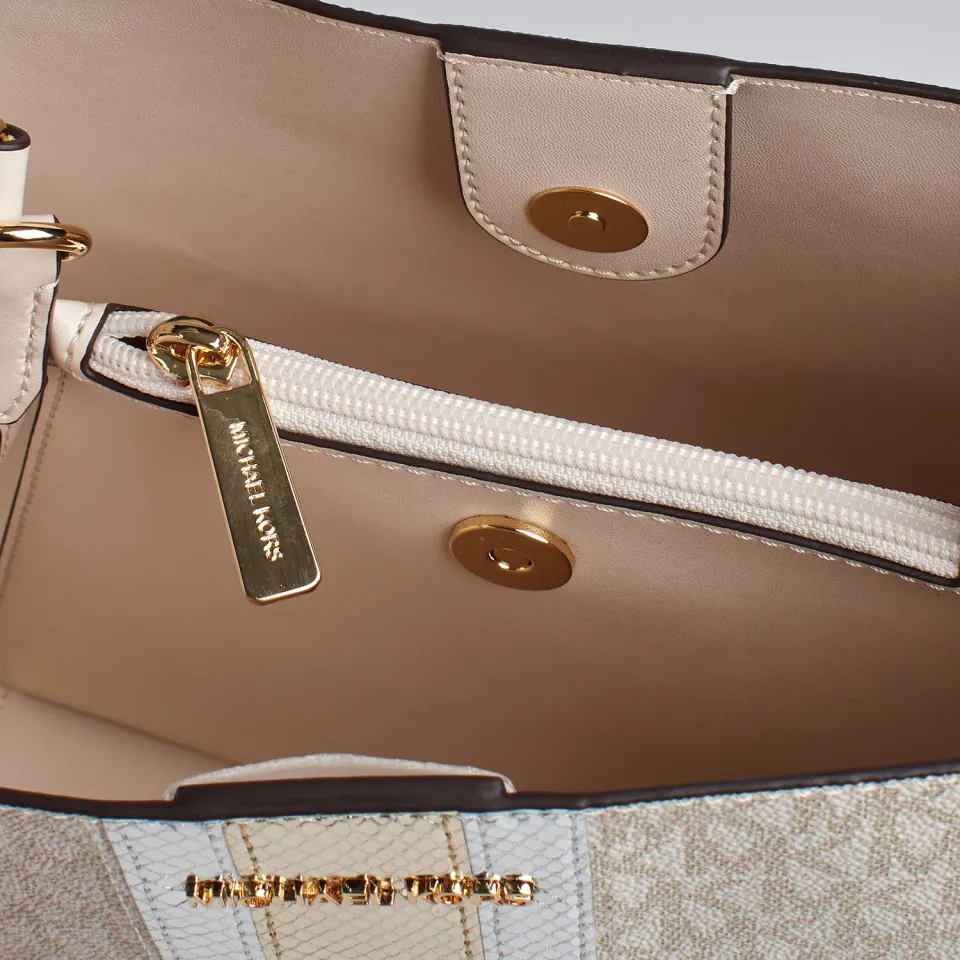 MICHAEL Michael Kors Pratt Medium Signature schoudertas beige, foto 2