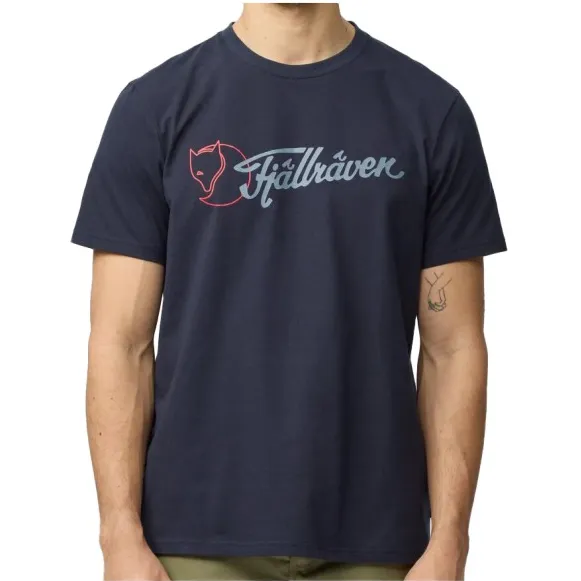 Fjällräven Archive Logo T-Shirt - T-shirt, blauw