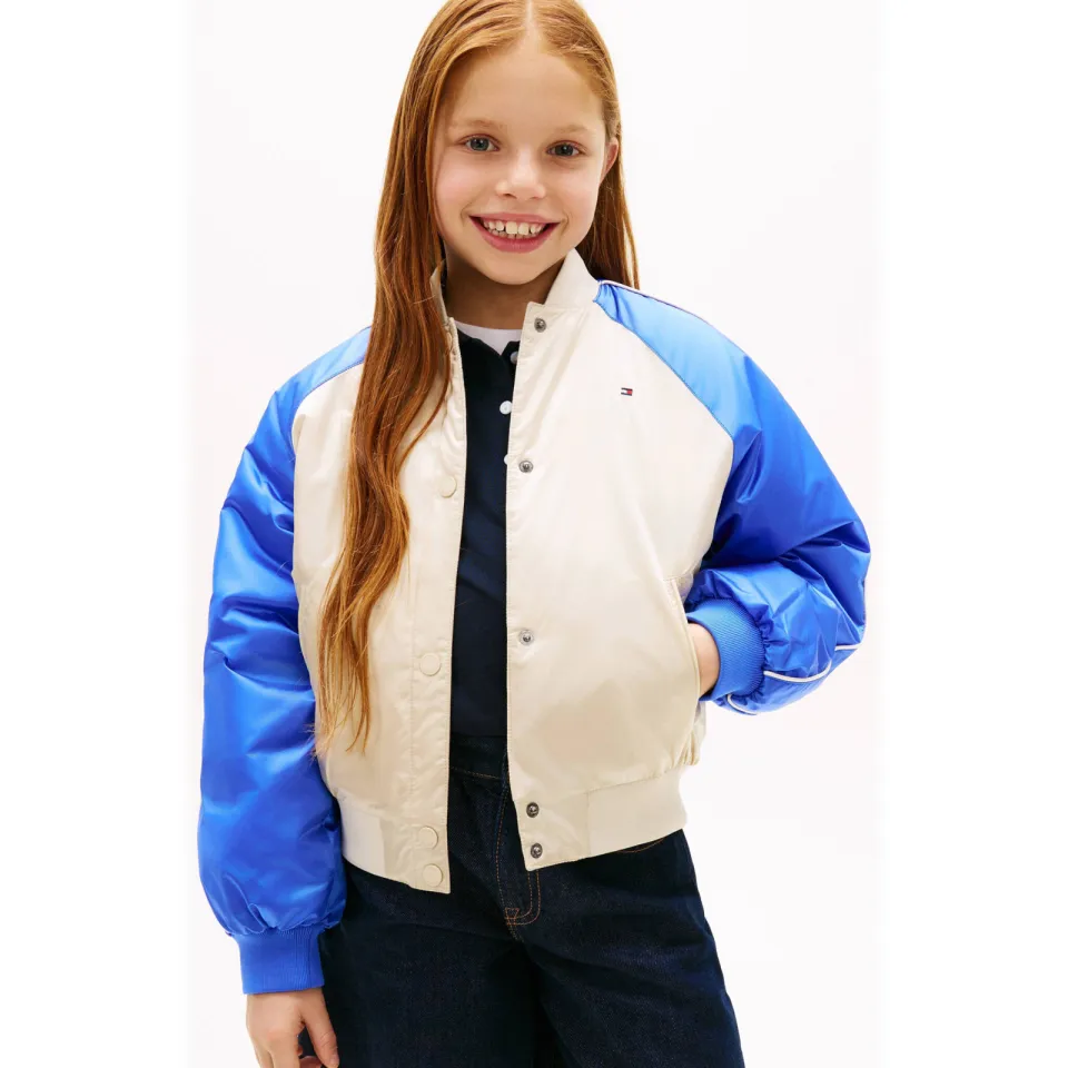 Tommy Hilfiger bomberjack ecru blauw, foto 4