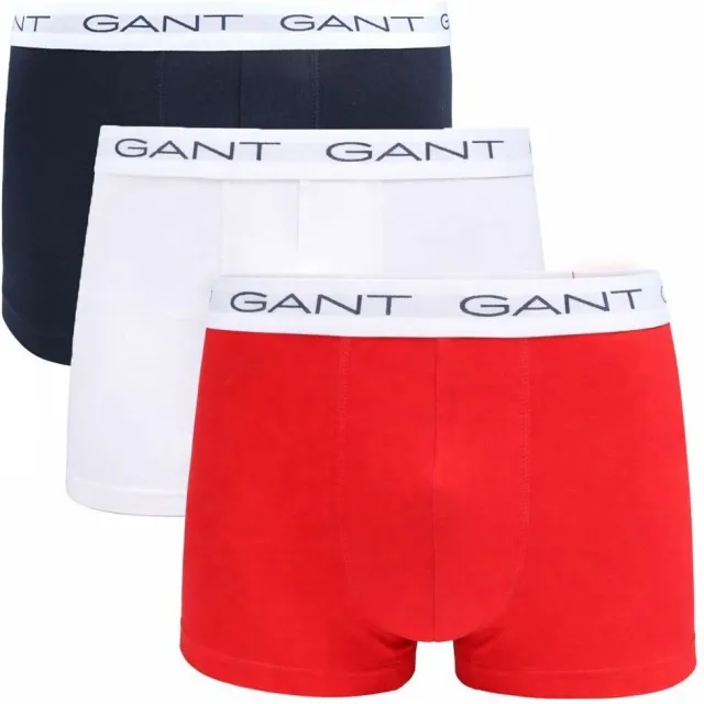 Gant trunk boxershorts 3-pack navy, wit en rood veelkleurig