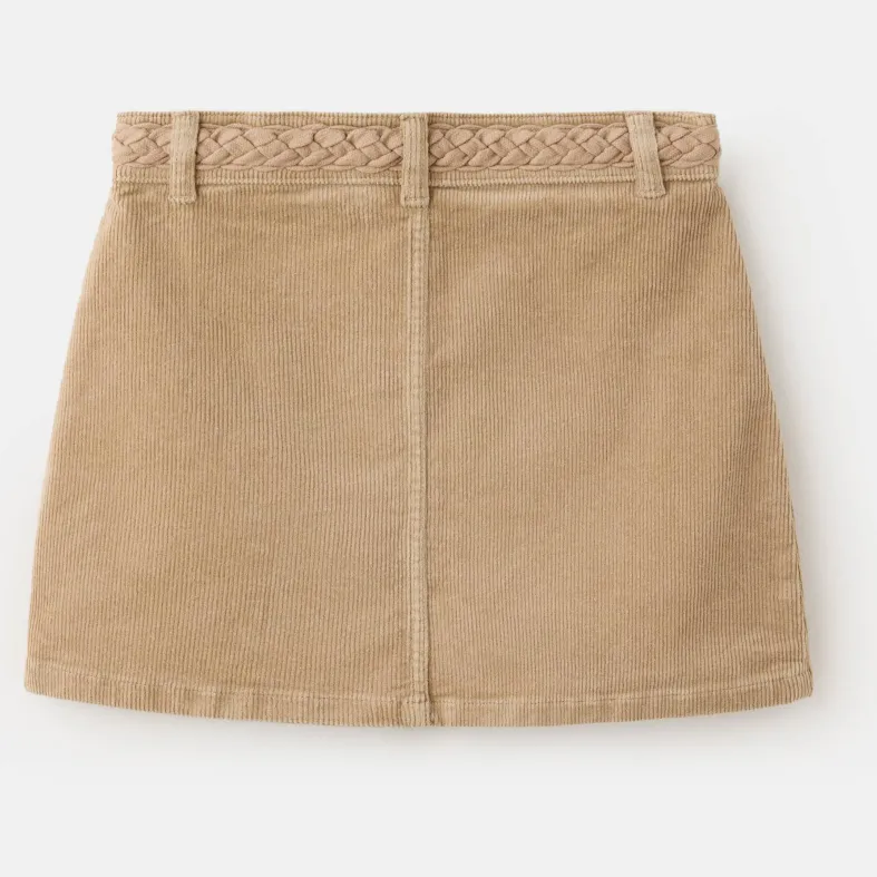 Mango Kids corduroy korte rok beige, foto 3