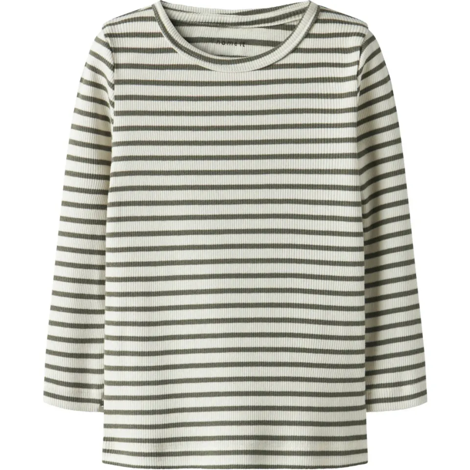 NAME IT MINI longsleeve olijfgroen ecru, foto 2