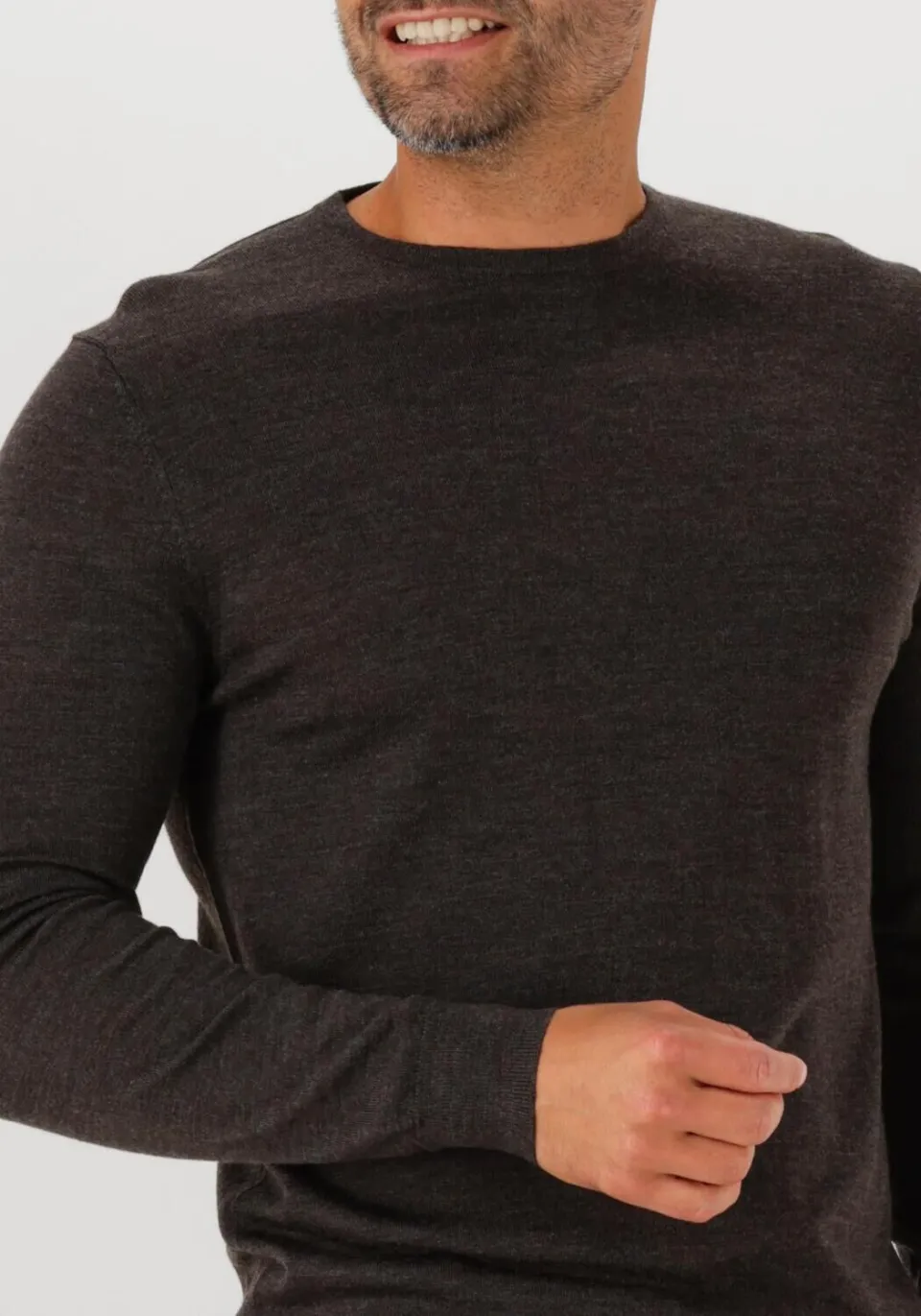 Profuomo Heren Truien & Vesten Pullover Crew Neck Merino - Bruin, foto 4