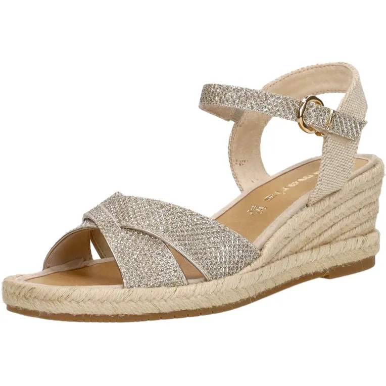 Tamaris sandalen met sleehak goud, foto 3
