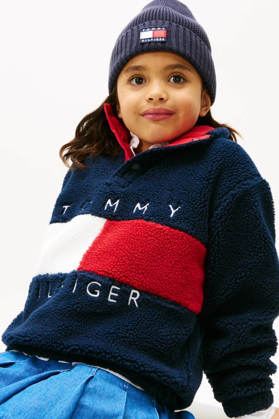 Tommy Hilfiger teddy fleecetrui donkerblauw, foto 4