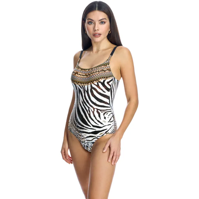 Ory W240181 badpak zwart-wit Bruin