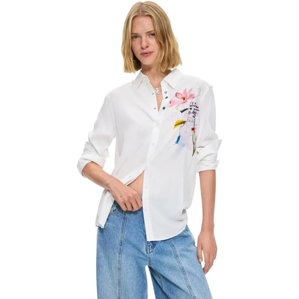 Desigual blouse met print - wit, foto 2