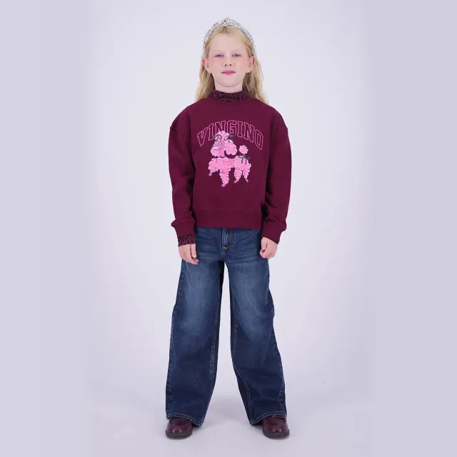Vingino sweater met logo - donkerrood