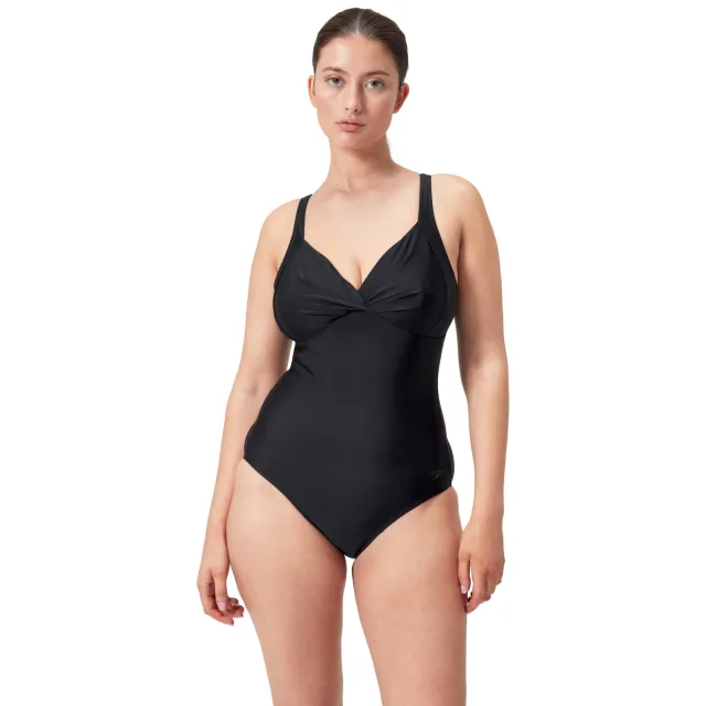 Speedo Cross Knot shaping badpak zwart