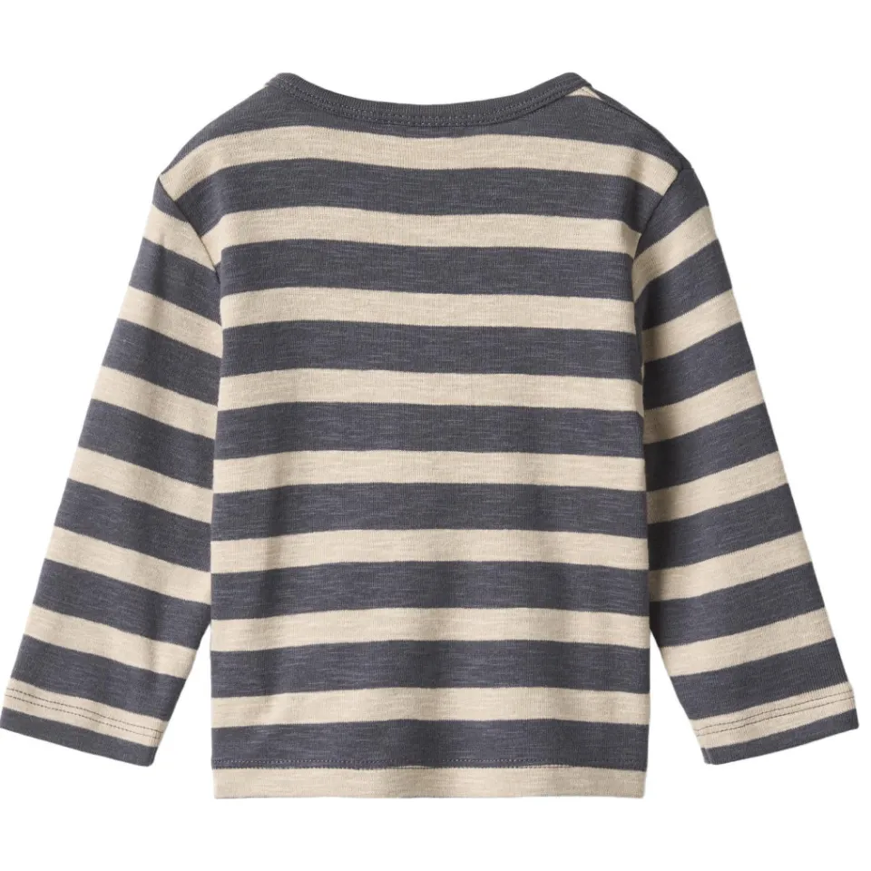 Wheat gestreepte longsleeve grijs/ecru, foto 2