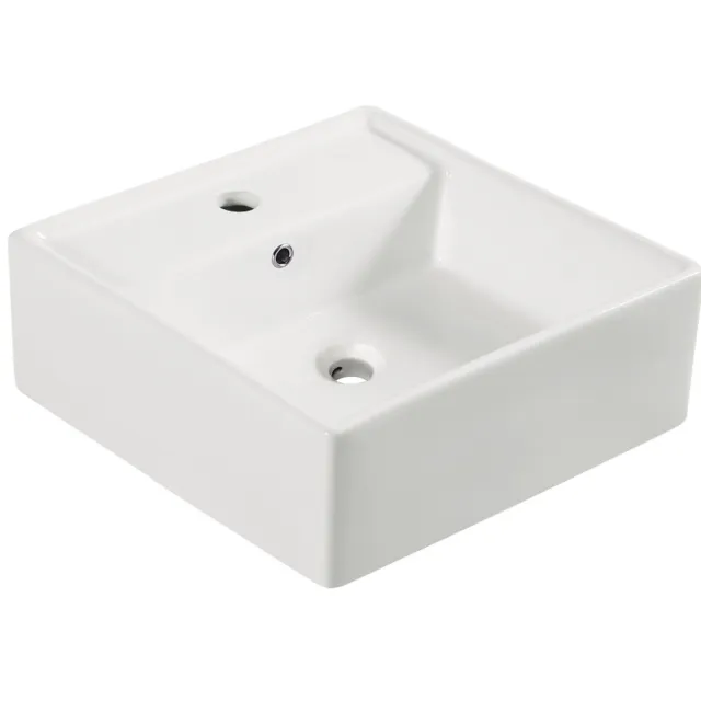 Wiesbaden Larx wastafel 410x410x150 mm wit