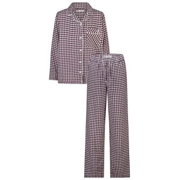 America Today Maddie Jr pyjama donkerrood/wit, foto 2