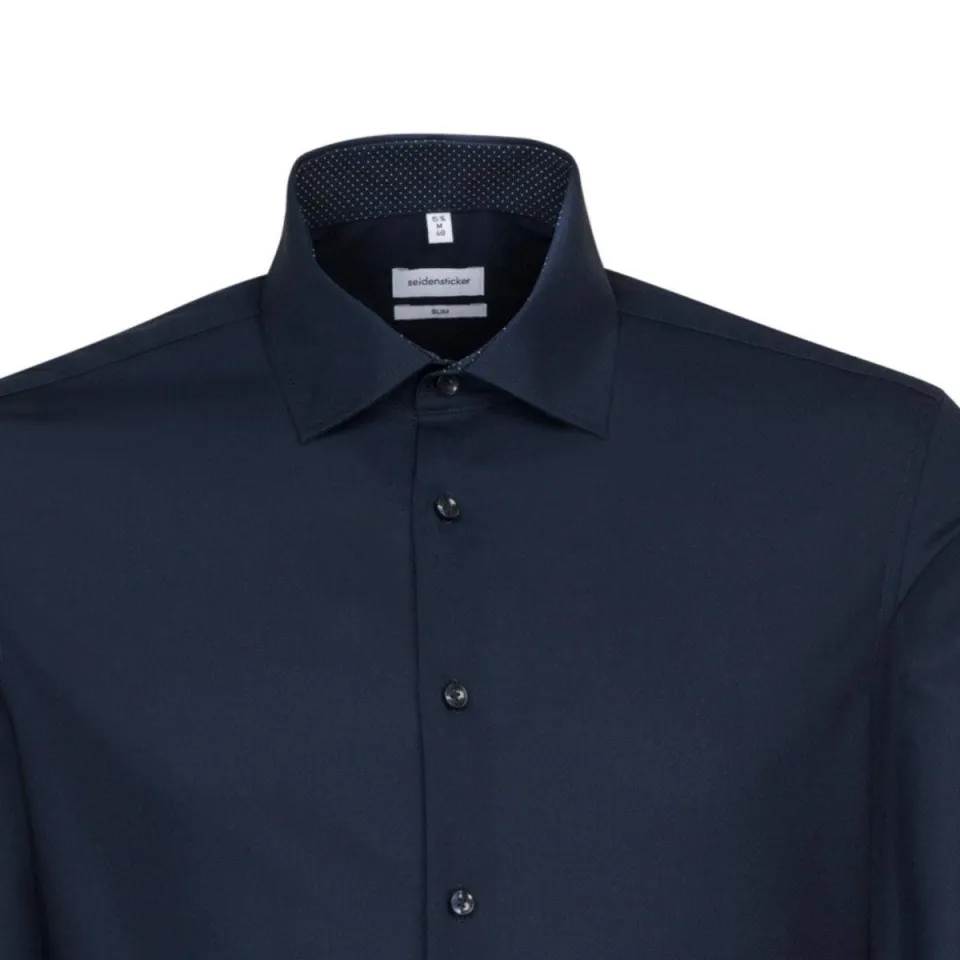 Seidensticker slim fit overhemd donkerblauw, foto 4