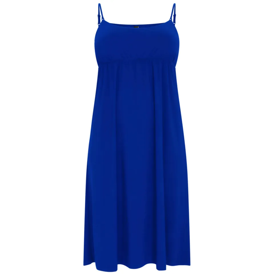 Yoek travelstof jurk blauw, foto 2