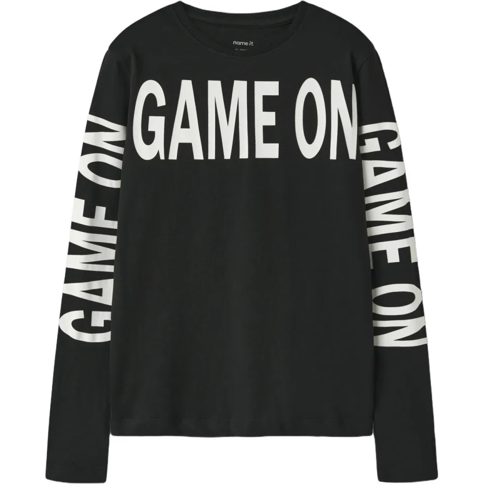 NAME IT longsleeves met tekst set van 3 groen blauw zwart, foto 4