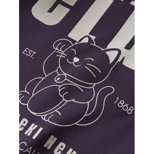 NAME IT KIDS sweater met backprint - paars, foto 4