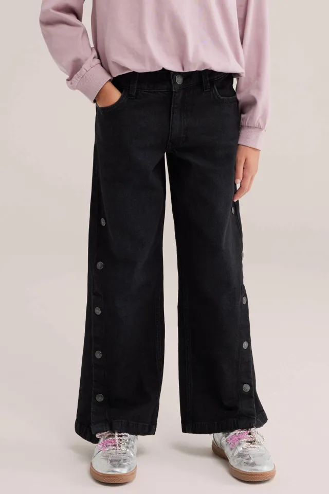 WE Fashion Blue Ridge wide leg jeans - black denim, foto 3