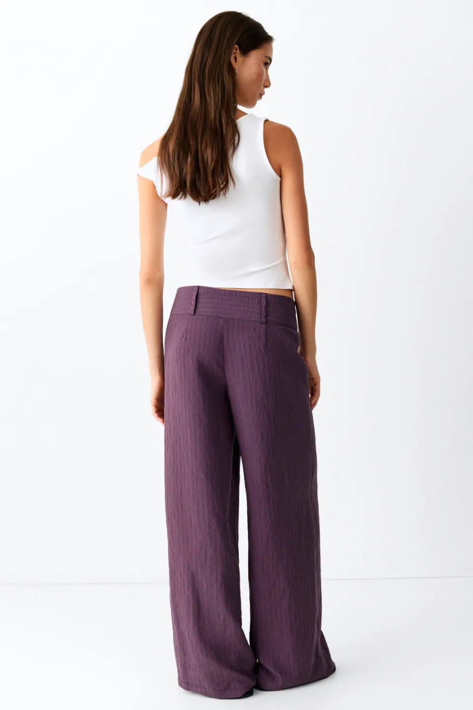Mango TEEN gestreepte pantalon - aubergine, foto 3
