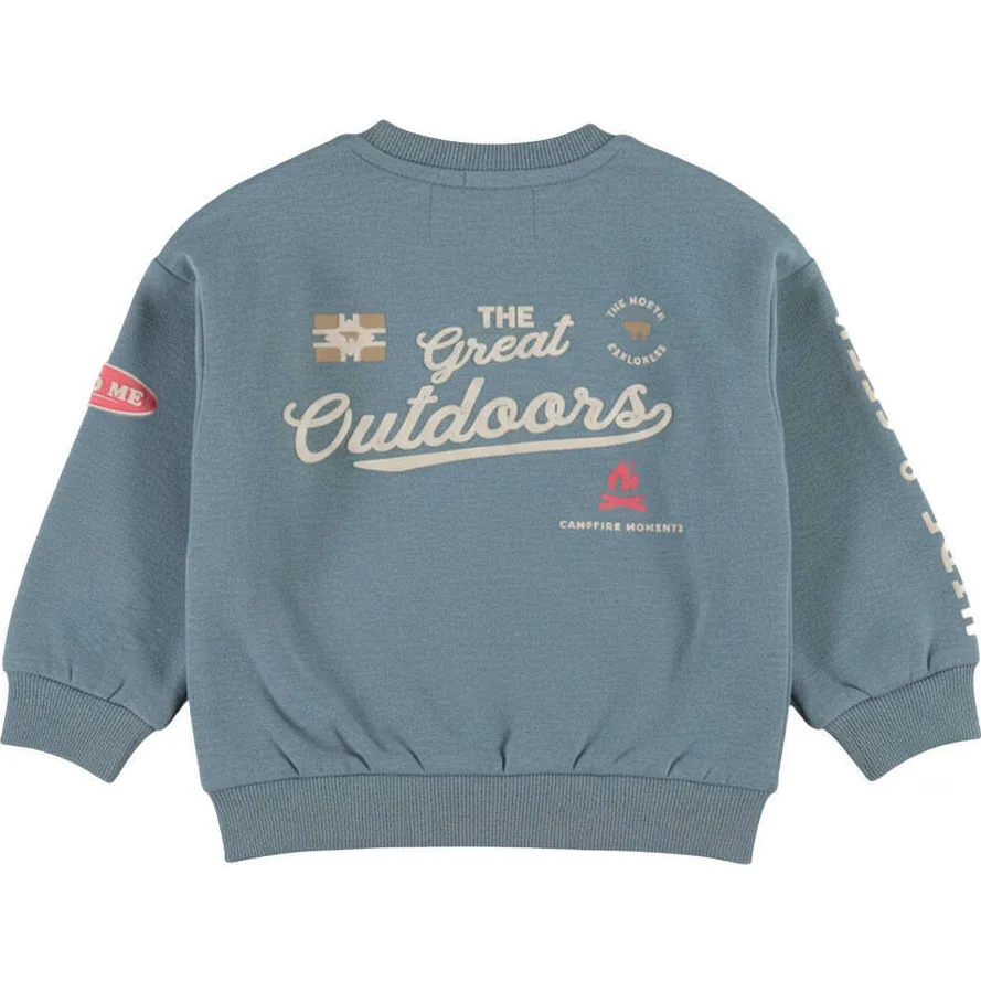 Dirkje rechtvallende sweater met backprint - blauw, foto 3