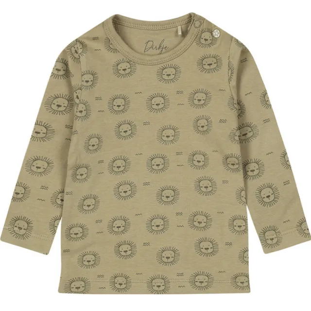 Dirkje longsleeve groen met all over print