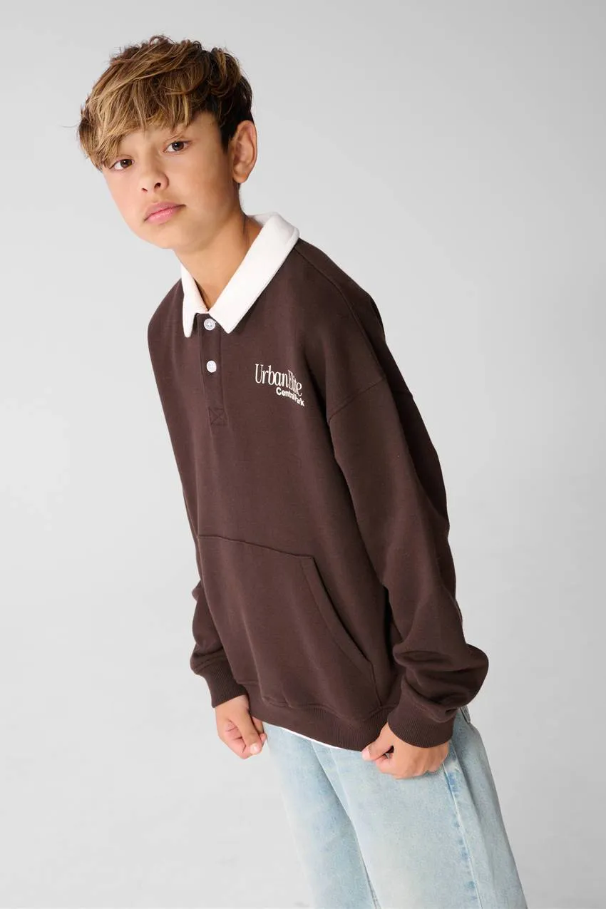 Shoeby sweater met logo - donkerbruin, foto 5
