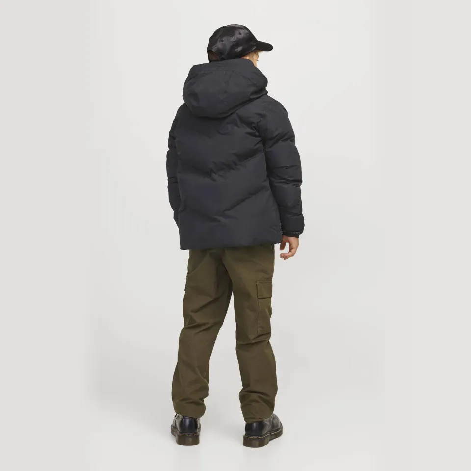 Jack & Jones Junior quilted winterjas zwart, foto 3