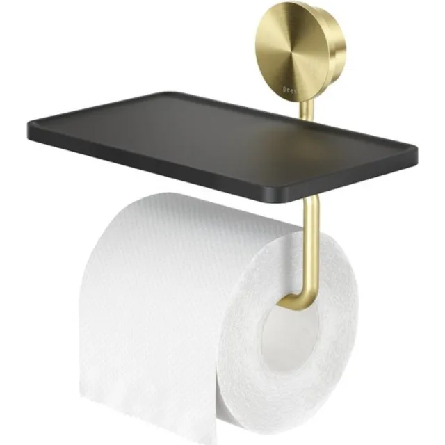 Geesa Opal toiletrolhouder met planchet goud geborsteld